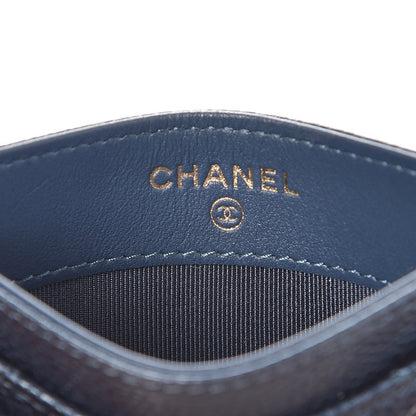 Chanel Iridescent Caviar Quilted Card Holder Dark Blue 6 of 9