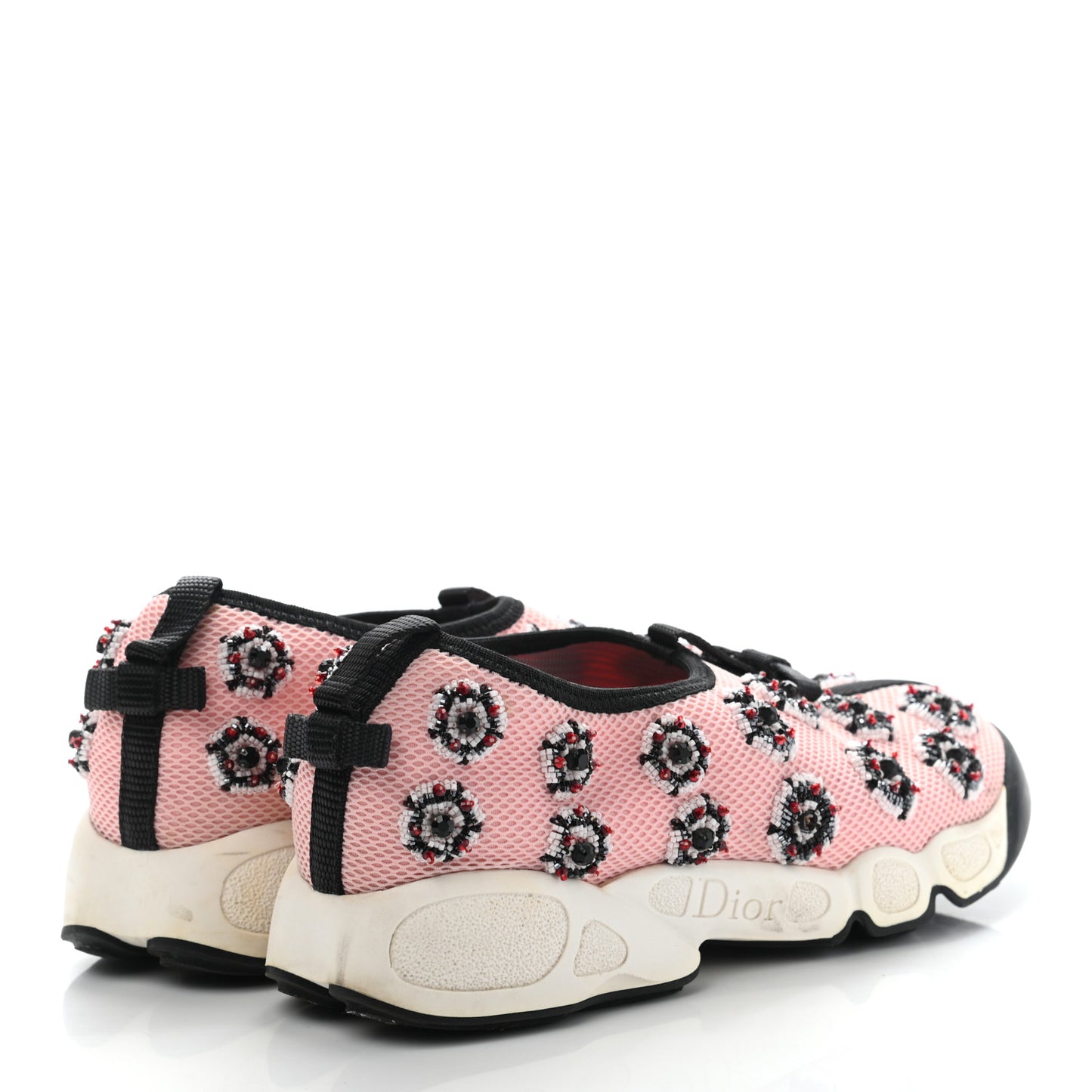 Technical Canvas Embellished Dior Fusion Sneakers 36 Pink Black