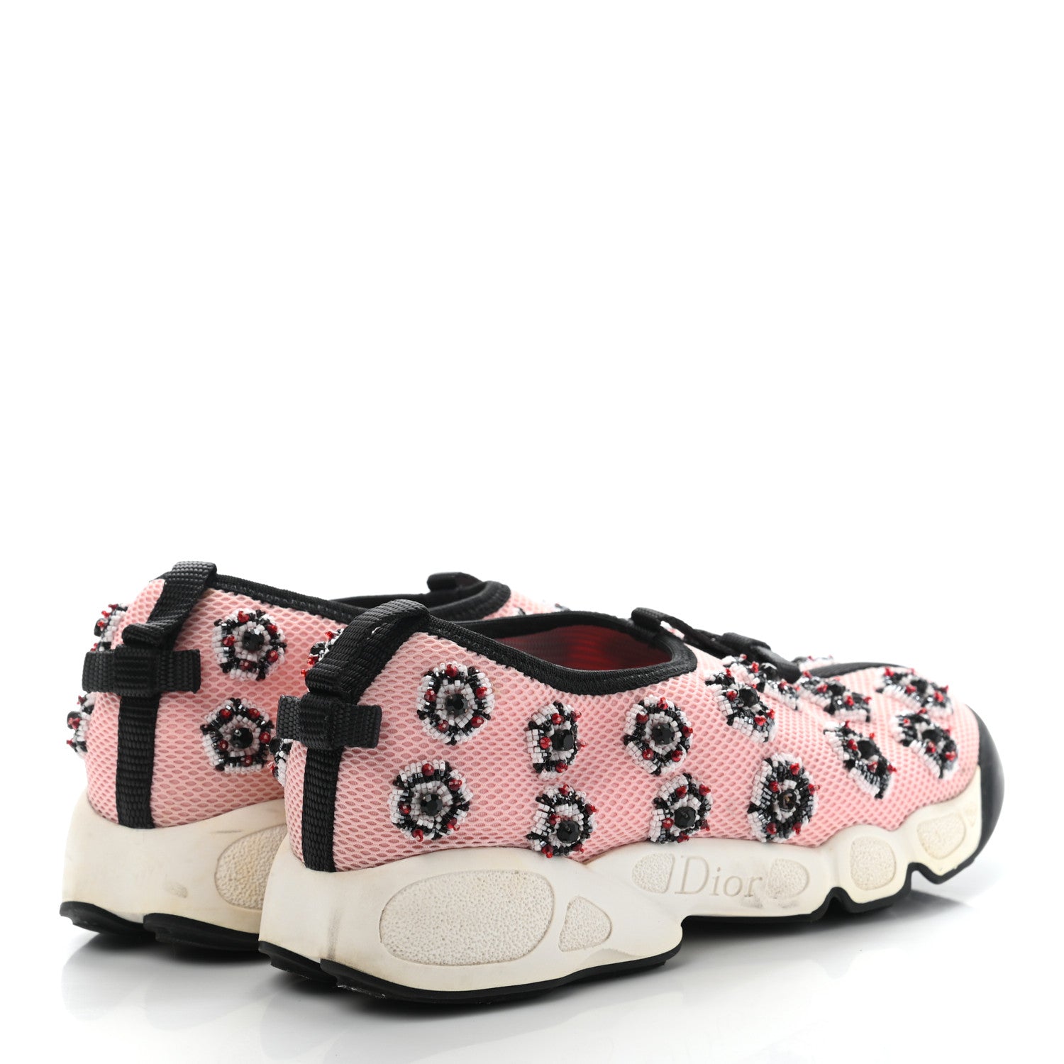 Christian Dior Technical Canvas Embellished Dior Fusion Sneakers 36 Pink Black 4 of 18