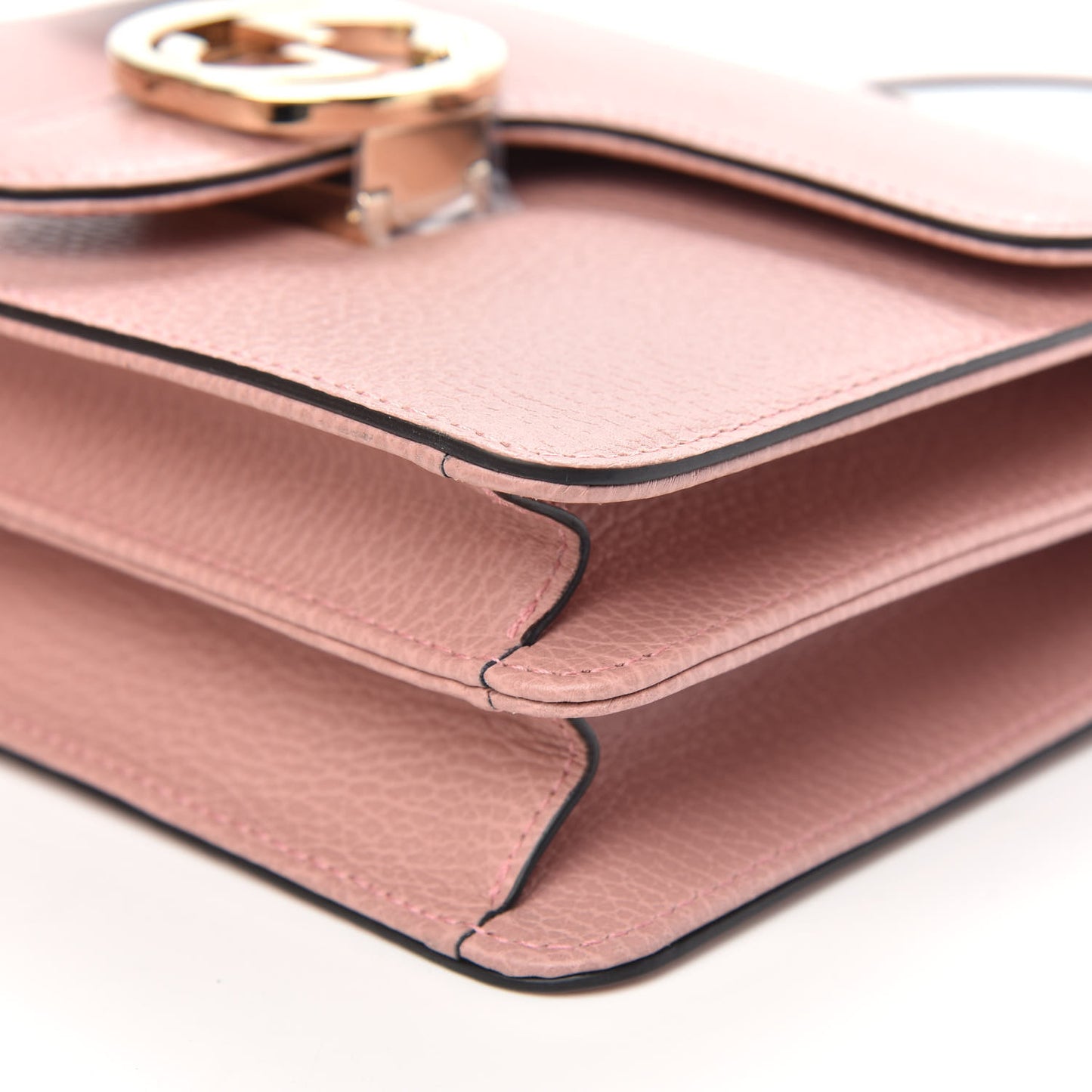 Dollar Calfskin Small Interlocking G Shoulder Bag Soft Pink