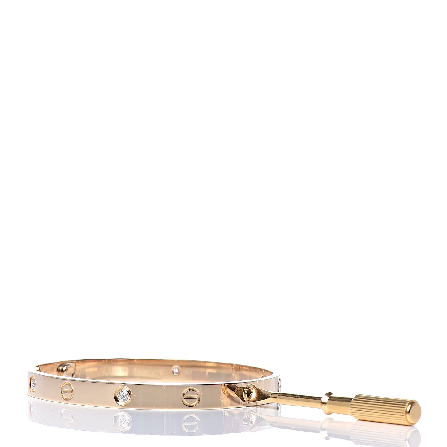 18K Yellow Gold 4 Diamond LOVE Bracelet 19