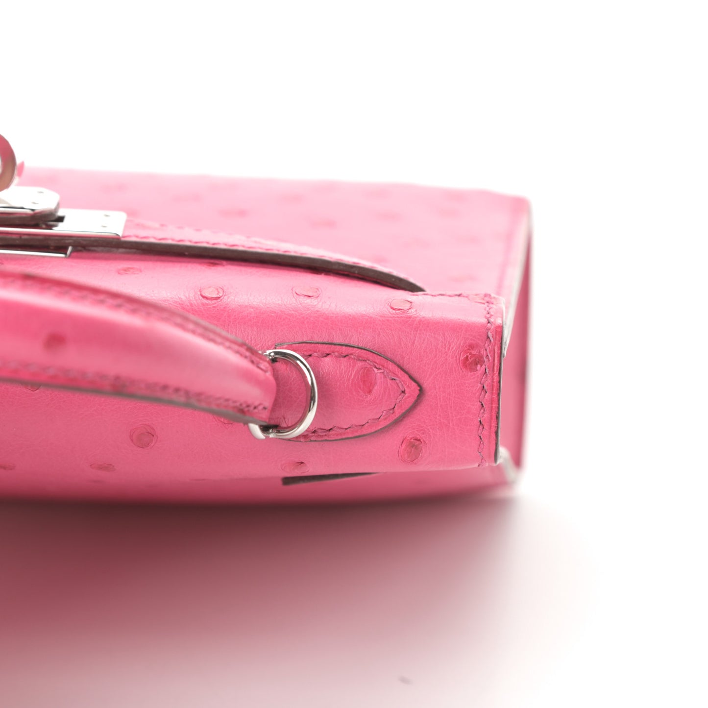 Ostrich Kelly Sellier Mini 20 Rose Tyrien