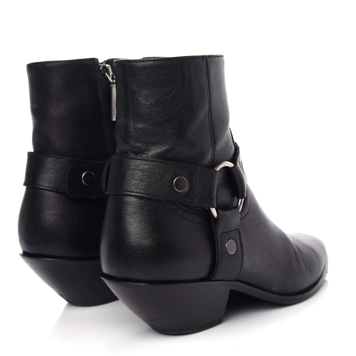 Saint Laurent Calfskin West Harness Boots 39 Black 4 of 11