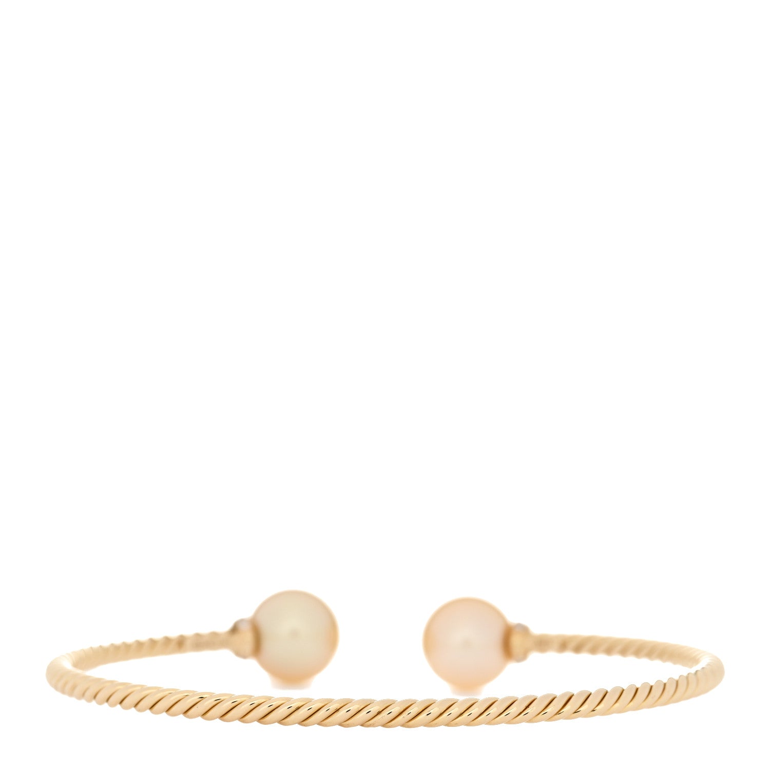 David Yurman 18K Yellow Gold Diamond South Sea Golden Pearl 9mm Solari Bracelet 2 of 4