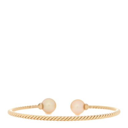 David Yurman 18K Yellow Gold Diamond South Sea Golden Pearl 9mm Solari Bracelet 2 of 4
