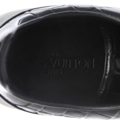 Louis Vuitton Calfskin Crocodile Embossed Frontrow Sneakers 39.5 Black 10 of 11