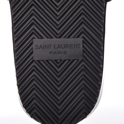 Saint Laurent Calfskin Monogram Joan Slide Sandals 35.5 Black 6 of 10