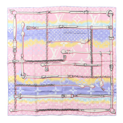 Louis Vuitton Silk Monogram Escale Confidential Square Scarf Pink 1 of 3