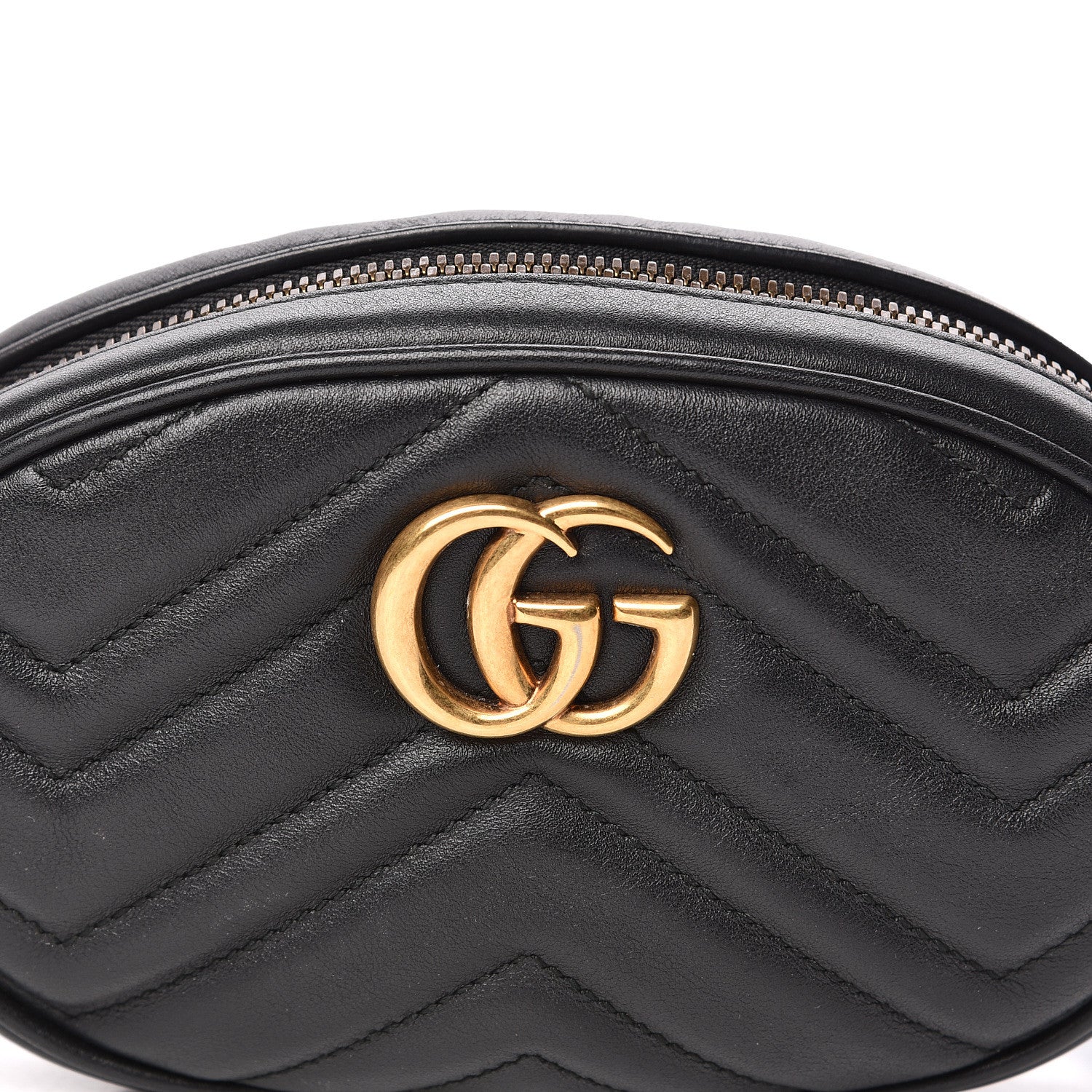 Gucci Calfskin Matelasse GG Marmont Belt Bag 75 30 Black 8 of 10