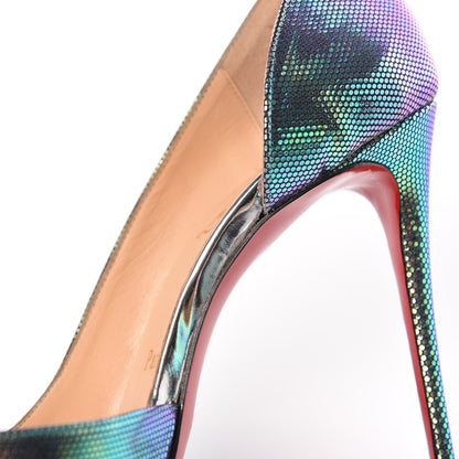 Christian Louboutin Tissu Scarabe Specchio Digitale Demi You 100 Pumps 38.5 Silver 13 of 19