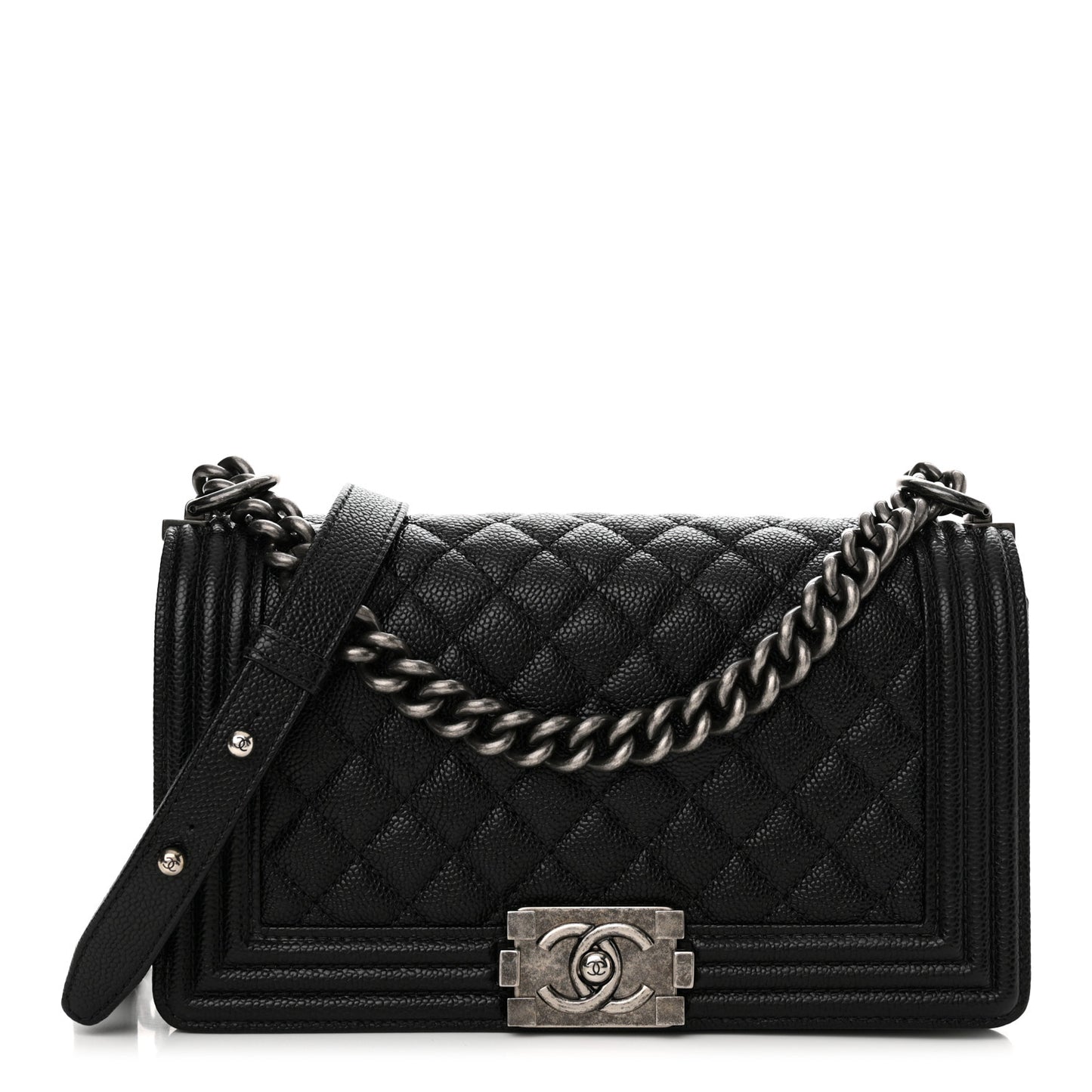Caviar Quilted Medium Boy Flap Black