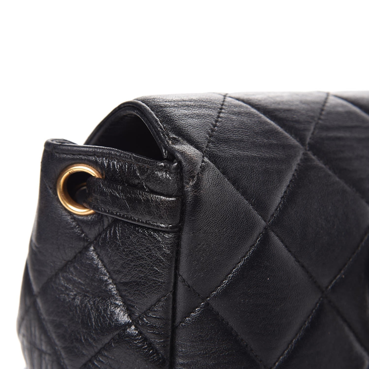Chanel Lambskin Quilted Drawstring Backpack Black 9 of 10