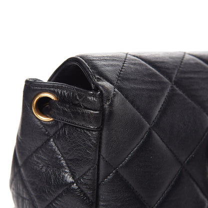 Chanel Lambskin Quilted Drawstring Backpack Black 9 of 10