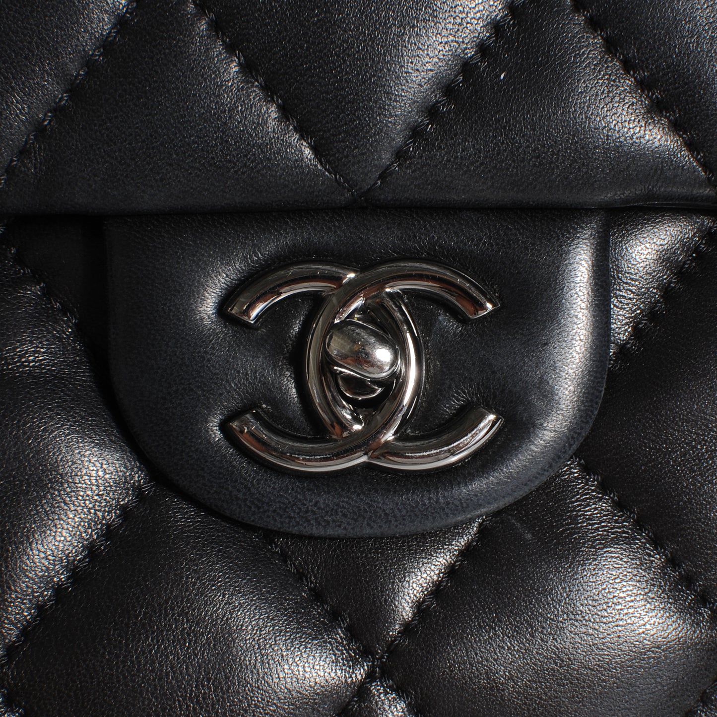 Lambskin Quilted 3 Maxi Flap Black