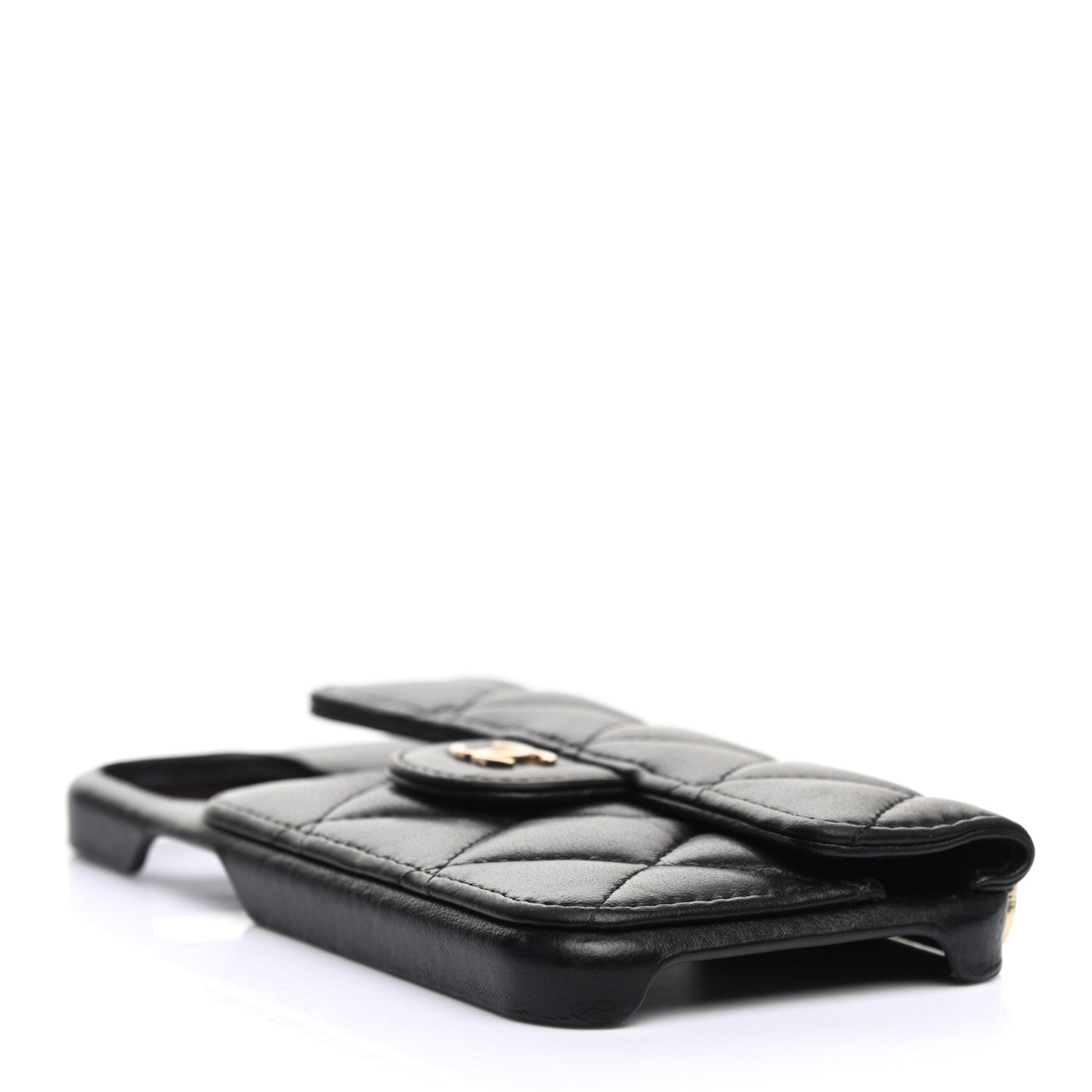 Chanel Lambskin Quilted iPhone XII Pro Holder With Chain Black 4 of 8