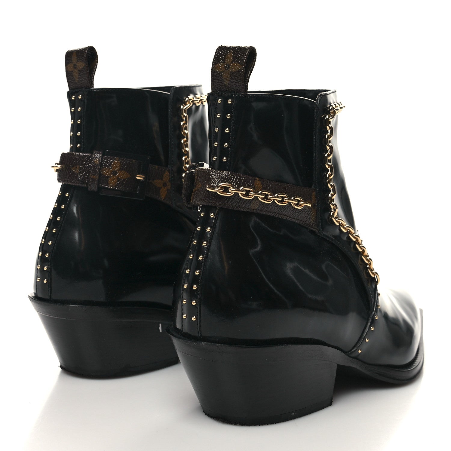 Louis Vuitton Metallic Calfskin Matador Ankle Boots 39.5 Black 4 of 8