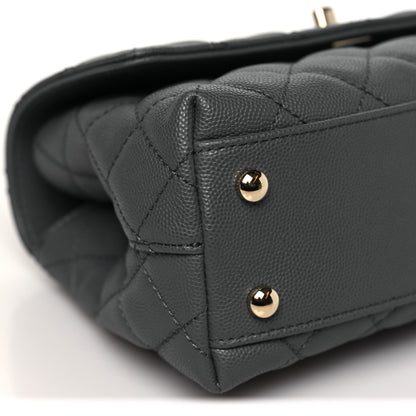 Chanel Caviar Quilted Mini Coco Handle Flap Grey 9 of 11