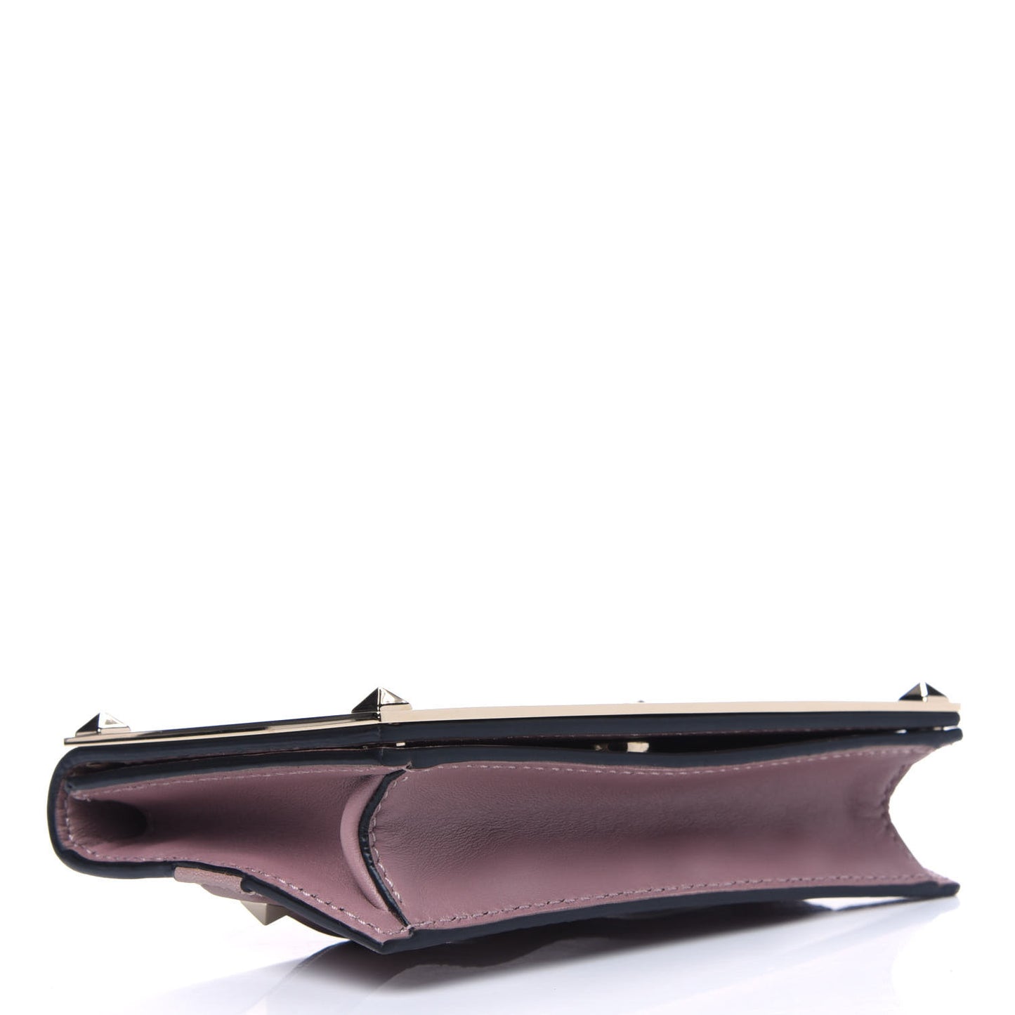 Nappa Enamel Rockstud Floral Clutch Lipstick