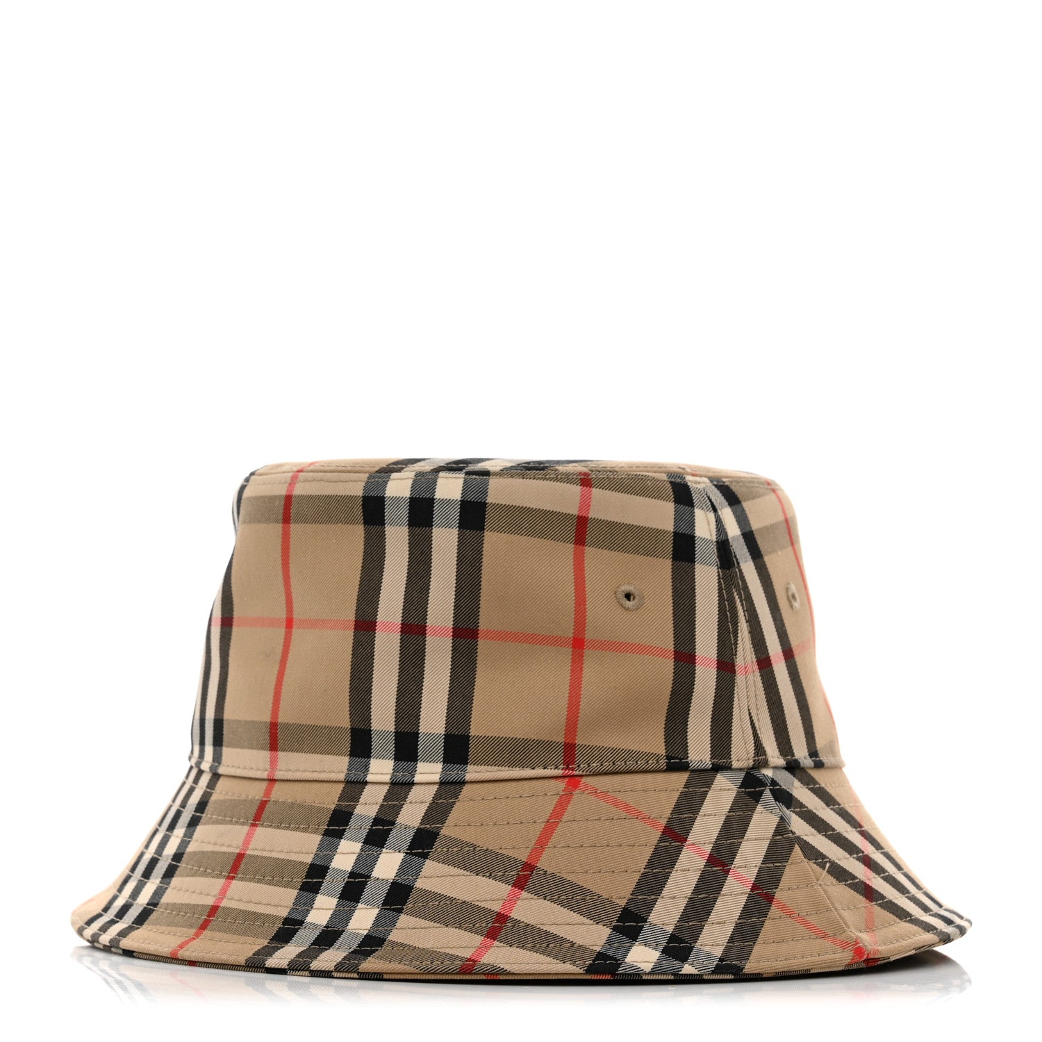 Burberry Technical Cotton Vintage Check Bucket Hat S Archive Beige 1 of 9