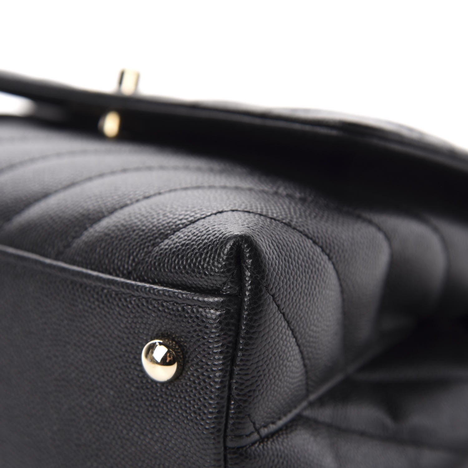 Chanel Caviar Lizard Chevron Quilted Mini Coco Handle Flap Black 9 of 17