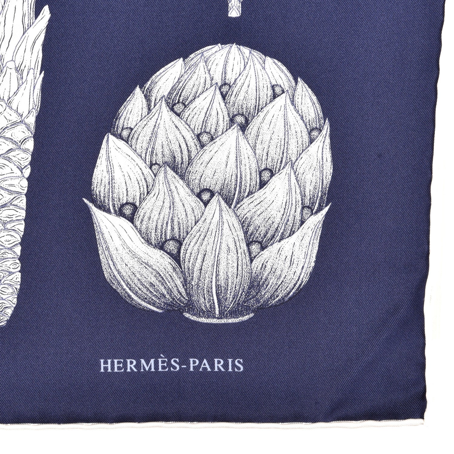 Hermes Silk Index Palmarum Scarf 90 Marine White 2 of 4