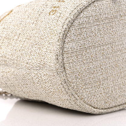 Chanel Lurex Boucle Deauville Drawstring Bucket Bag Ivory 8 of 14