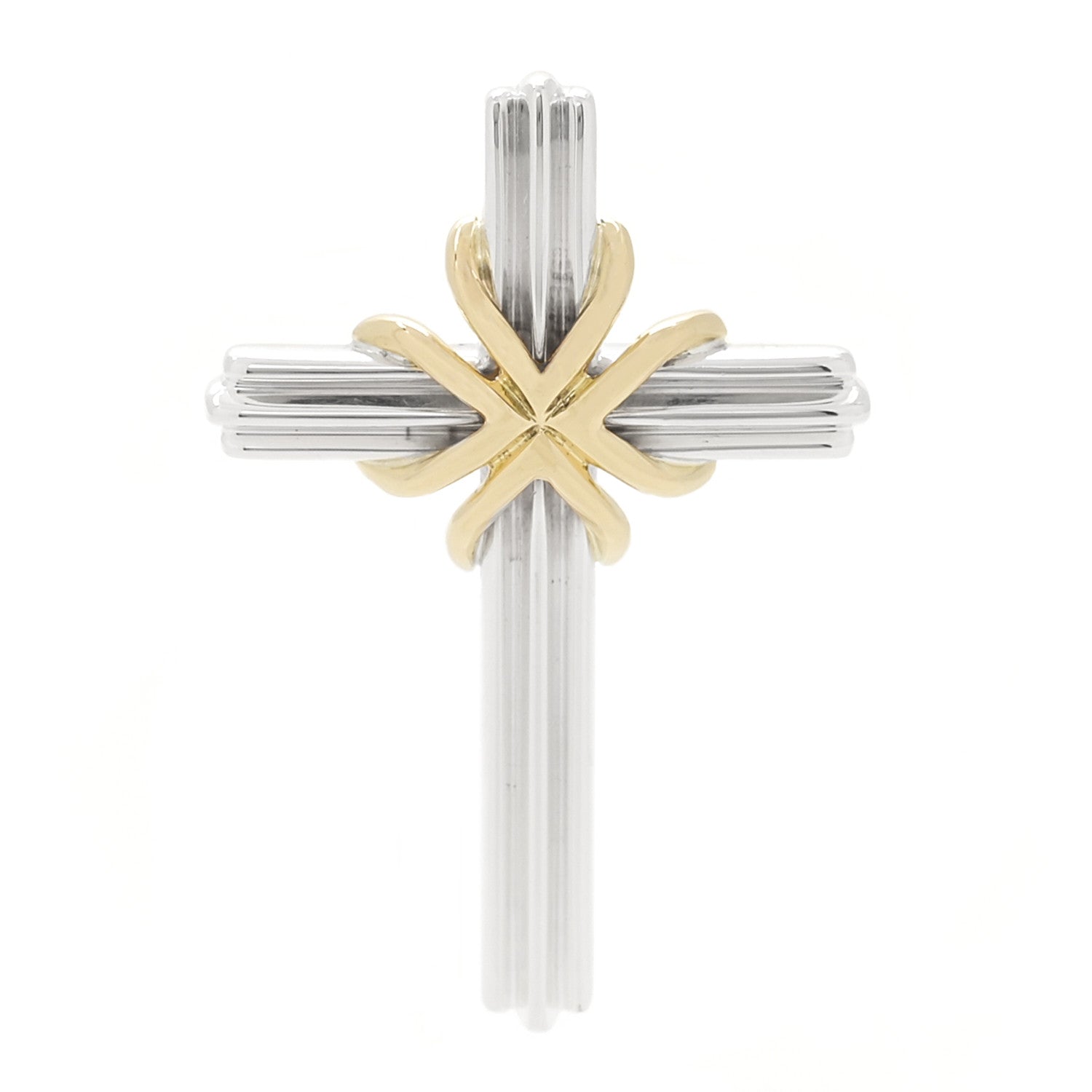 Tiffany Sterling Silver 18K Yellow Gold Cross Pendant 1 of 3