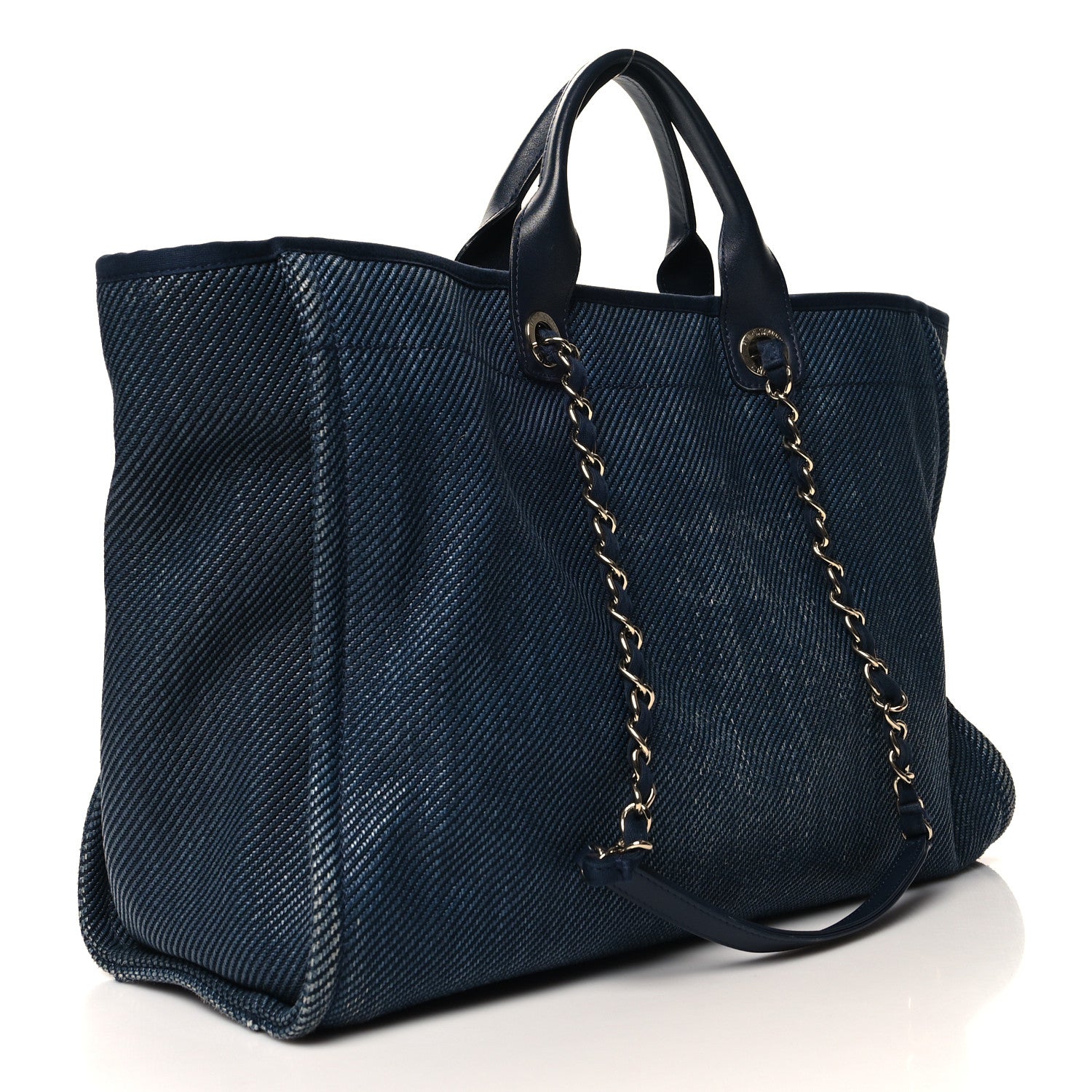 Chanel Mixed Fibers Large Deauville Tote Blue 3 of 11