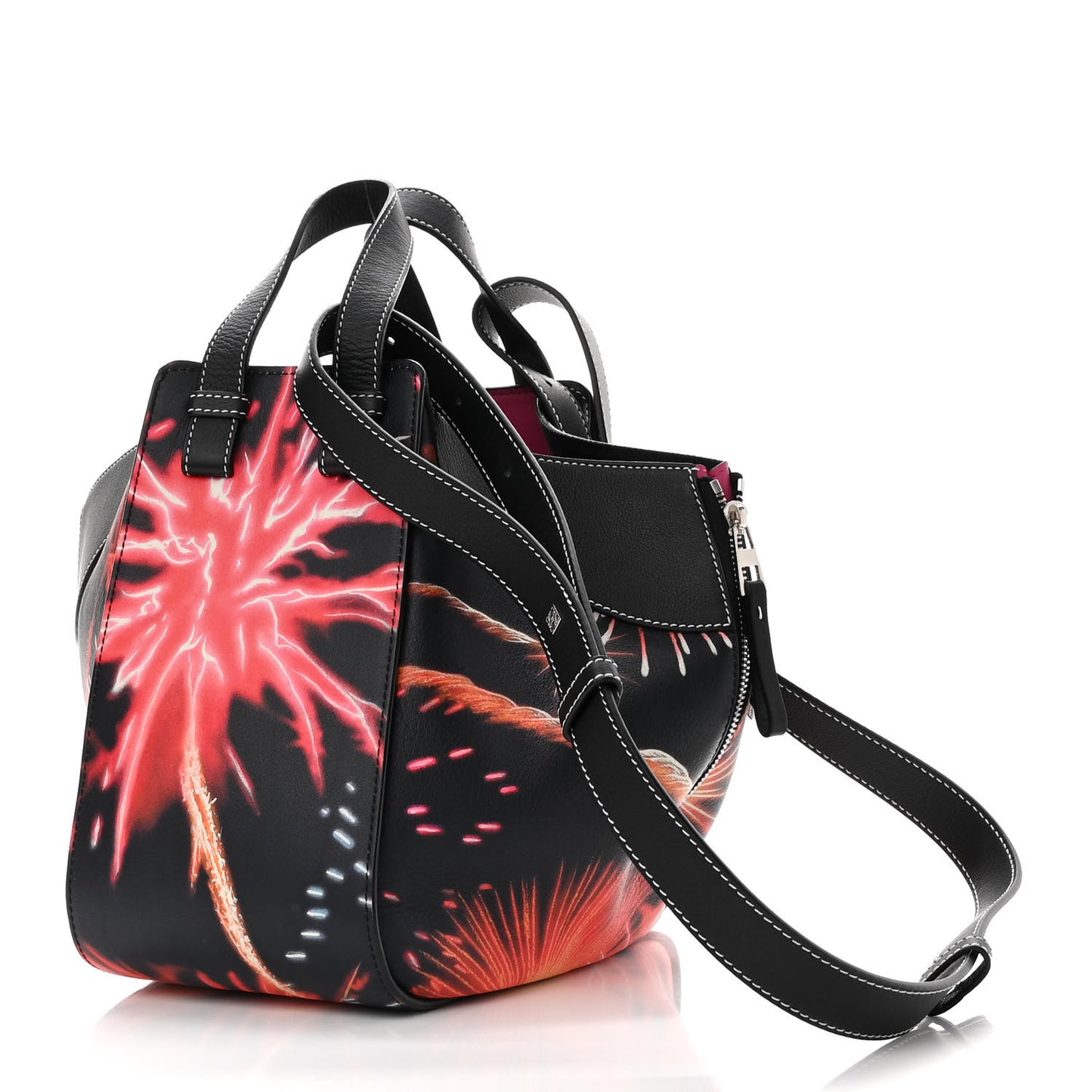 Calfskin Small Lunar New Year 2018 Hammock Shoulder Bag Black Multicolor
