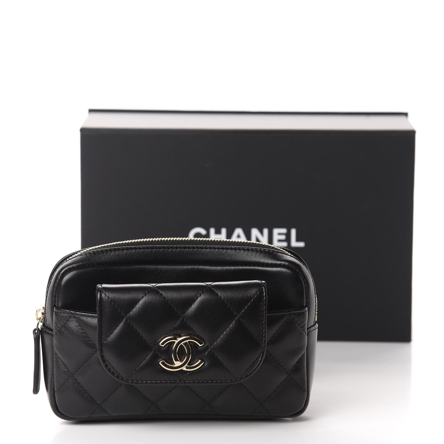 Chanel Lambskin Quilted Waist Bag Black 12 of 12