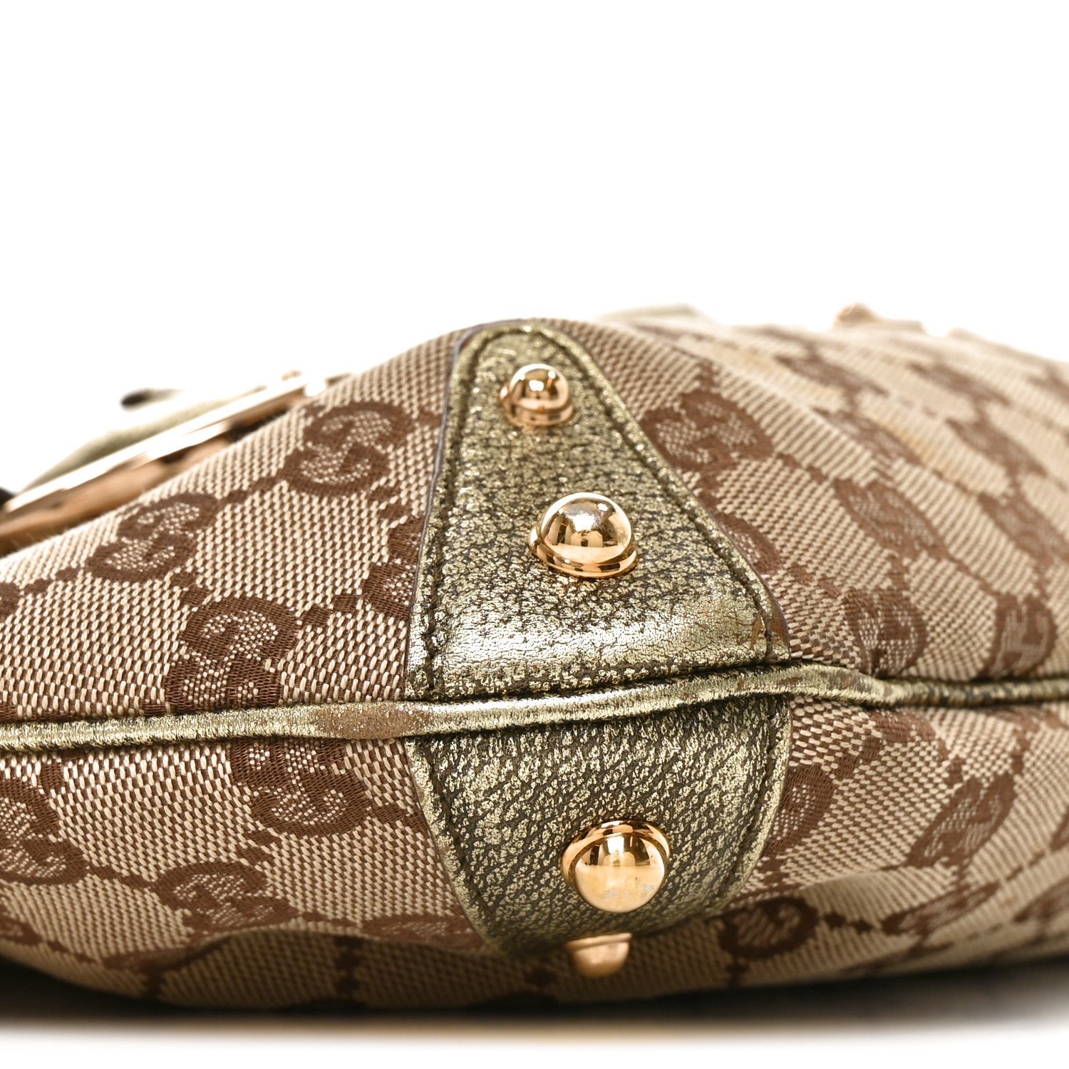 Gucci Monogram Horsebit Chain Hobo Gold 9 of 10