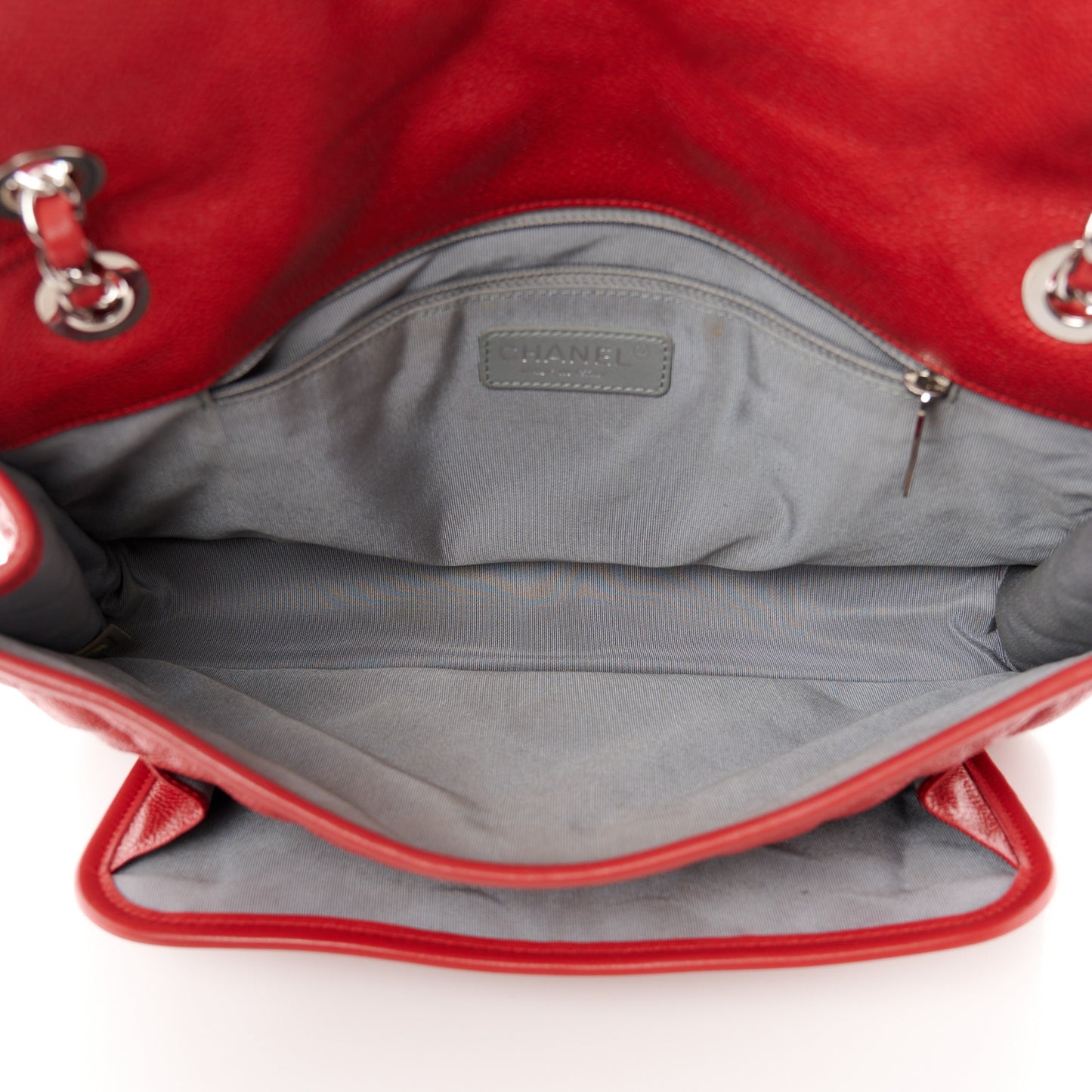 Caviar Quilted Medium French Riviera Flap Red