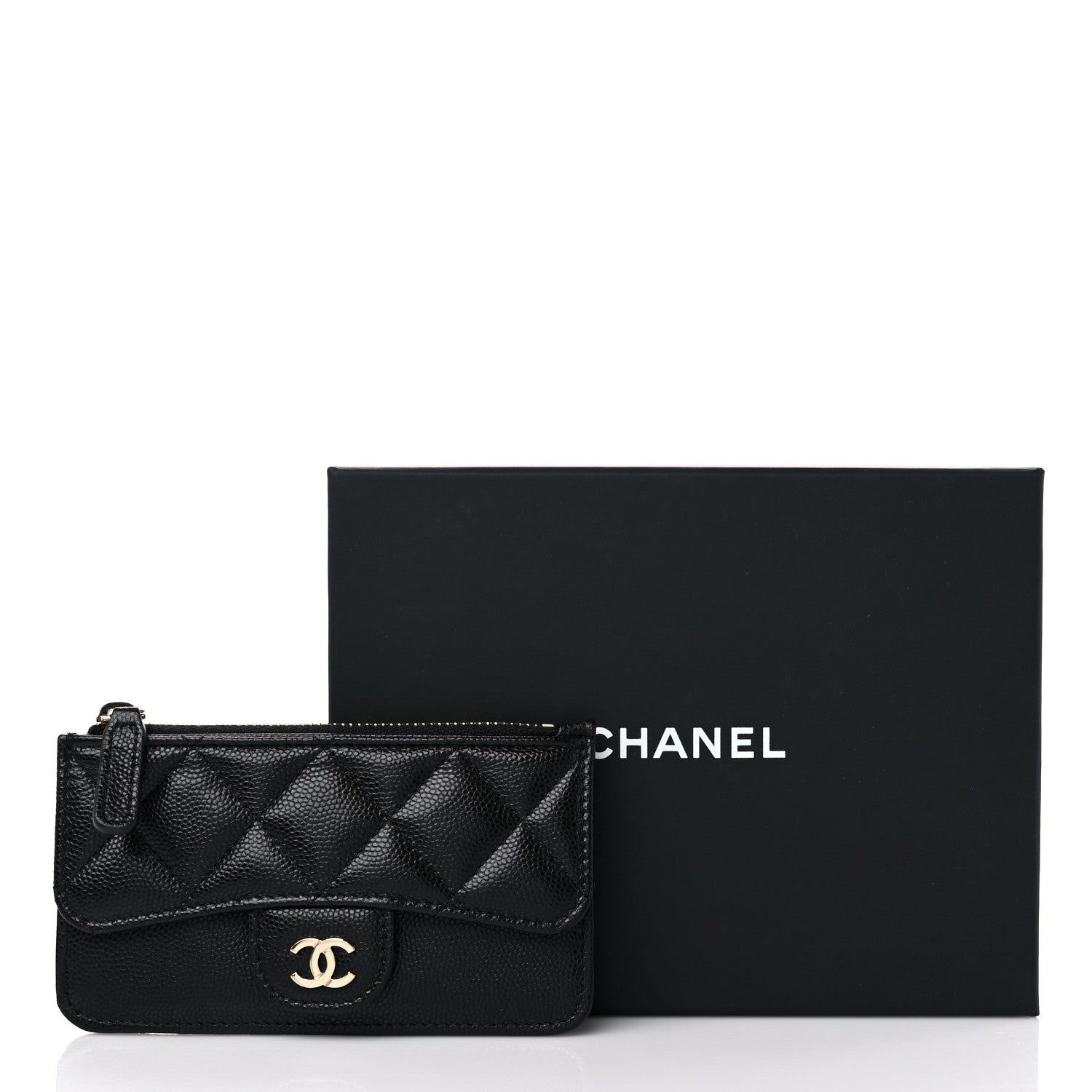 Chanel Caviar Quilted Flap Zip Card Holder Black 8 of 8