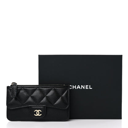 Chanel Caviar Quilted Flap Zip Card Holder Black 8 of 8