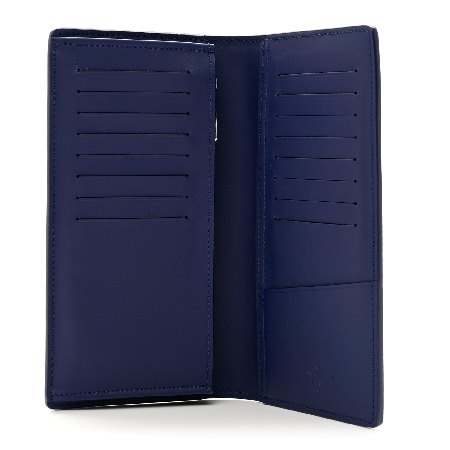 Cowhide Monogram Bandana Brazza Wallet Blue