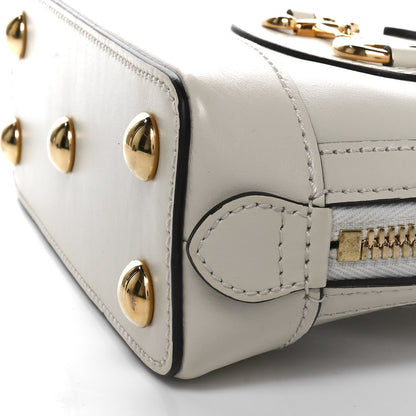 Gucci Boarded Plutone Calfskin Mini Horsebit 1955 Top Handle Bag Mystic White 10 of 10