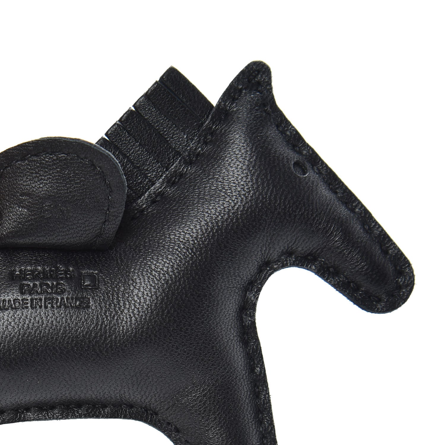 Hermes Milo Lambskin Matte Alligator Touch Grigri Rodeo Horse Bag Charm PM So Black 3 of 4