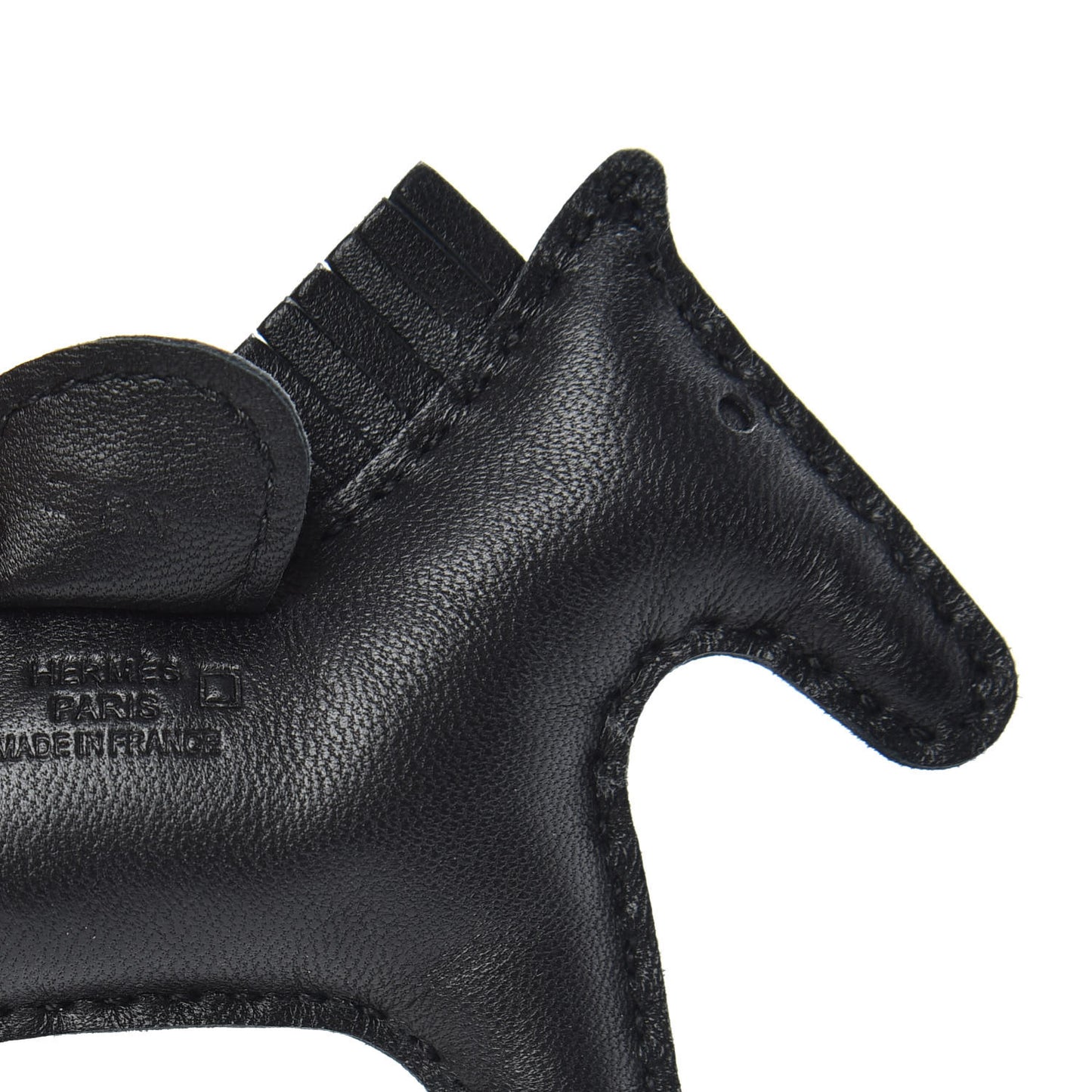 Milo Lambskin Matte Alligator Touch Grigri Rodeo Horse Bag Charm PM So Black