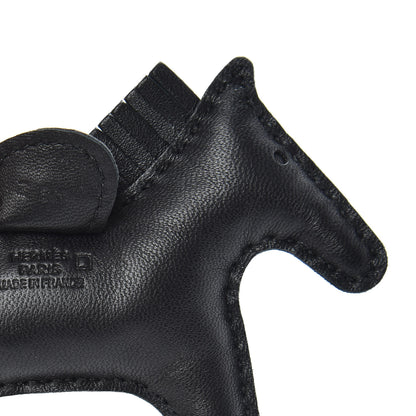 Hermes Milo Lambskin Matte Alligator Touch Grigri Rodeo Horse Bag Charm PM So Black 3 of 4