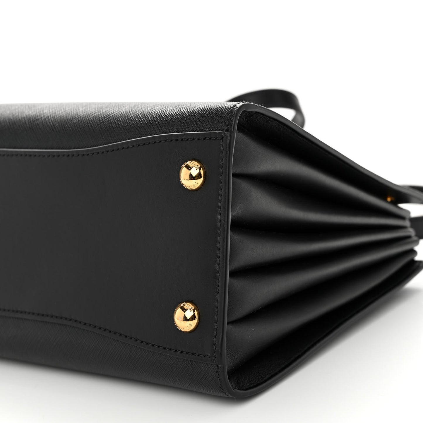 Saffiano City Calfskin Bibliothèque Top Handle Black