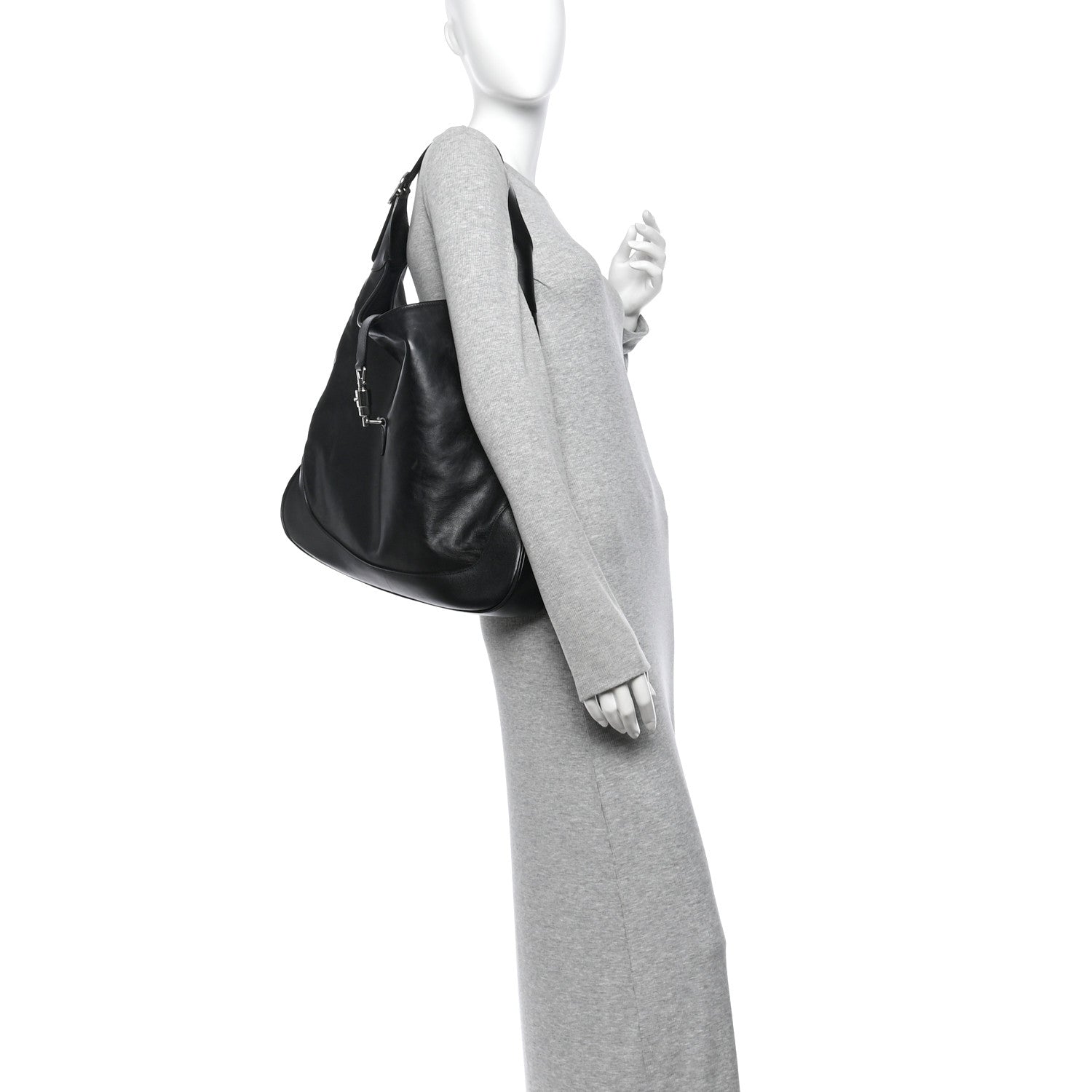 Gucci Calfskin Large Jackie 1961 Shoulder Bag Black 2 of 10
