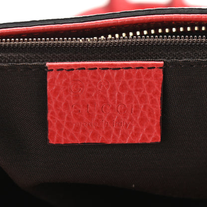 Gucci Calfskin Bamboo Tassel Top Handle Tote Red 6 of 9