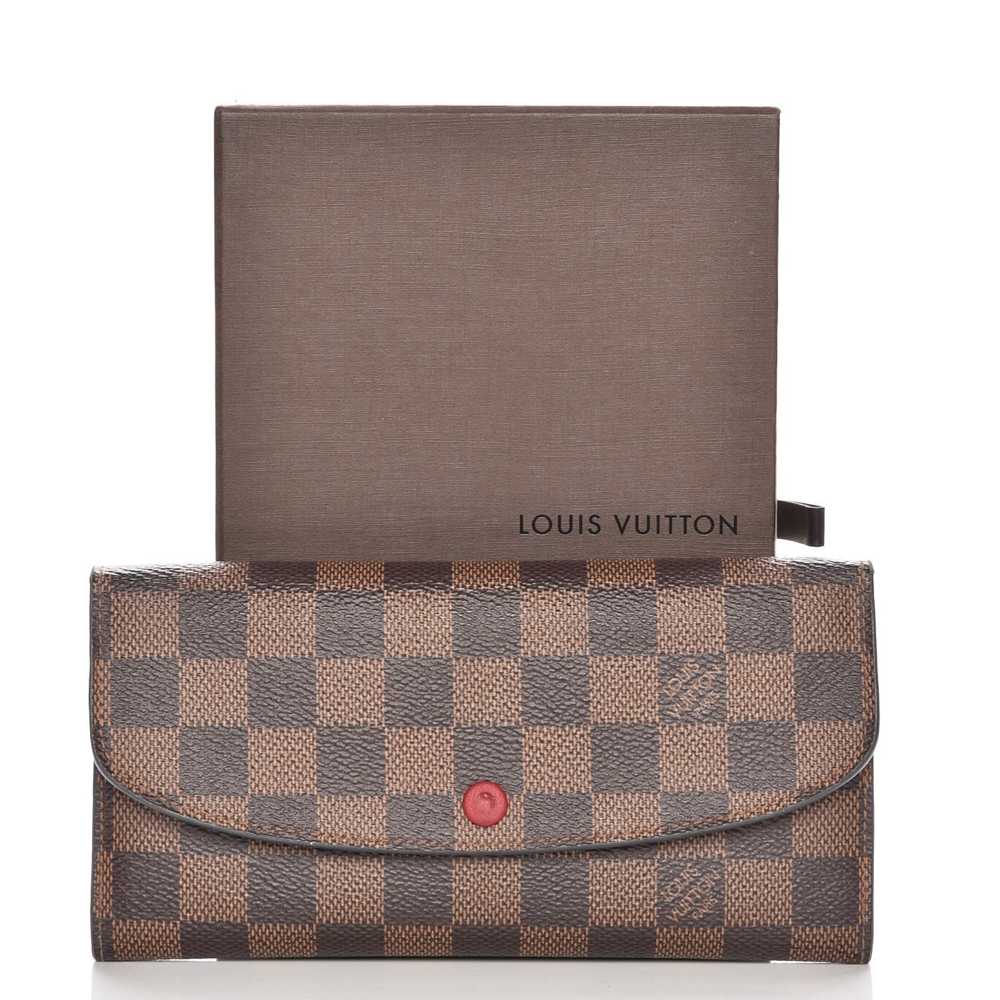 Damier Ebene Emilie Wallet Red