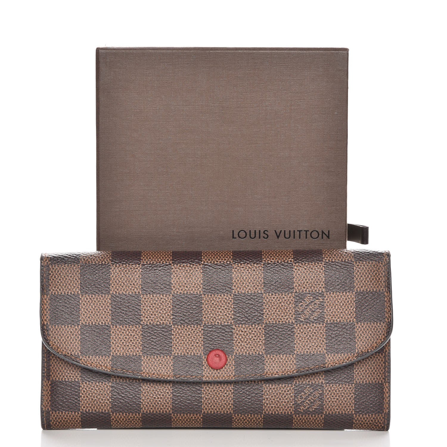 Louis Vuitton Damier Ebene Emilie Wallet Red 9 of 9