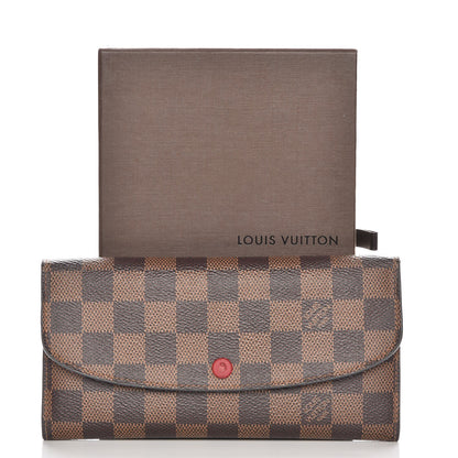 Louis Vuitton Damier Ebene Emilie Wallet Red 9 of 9