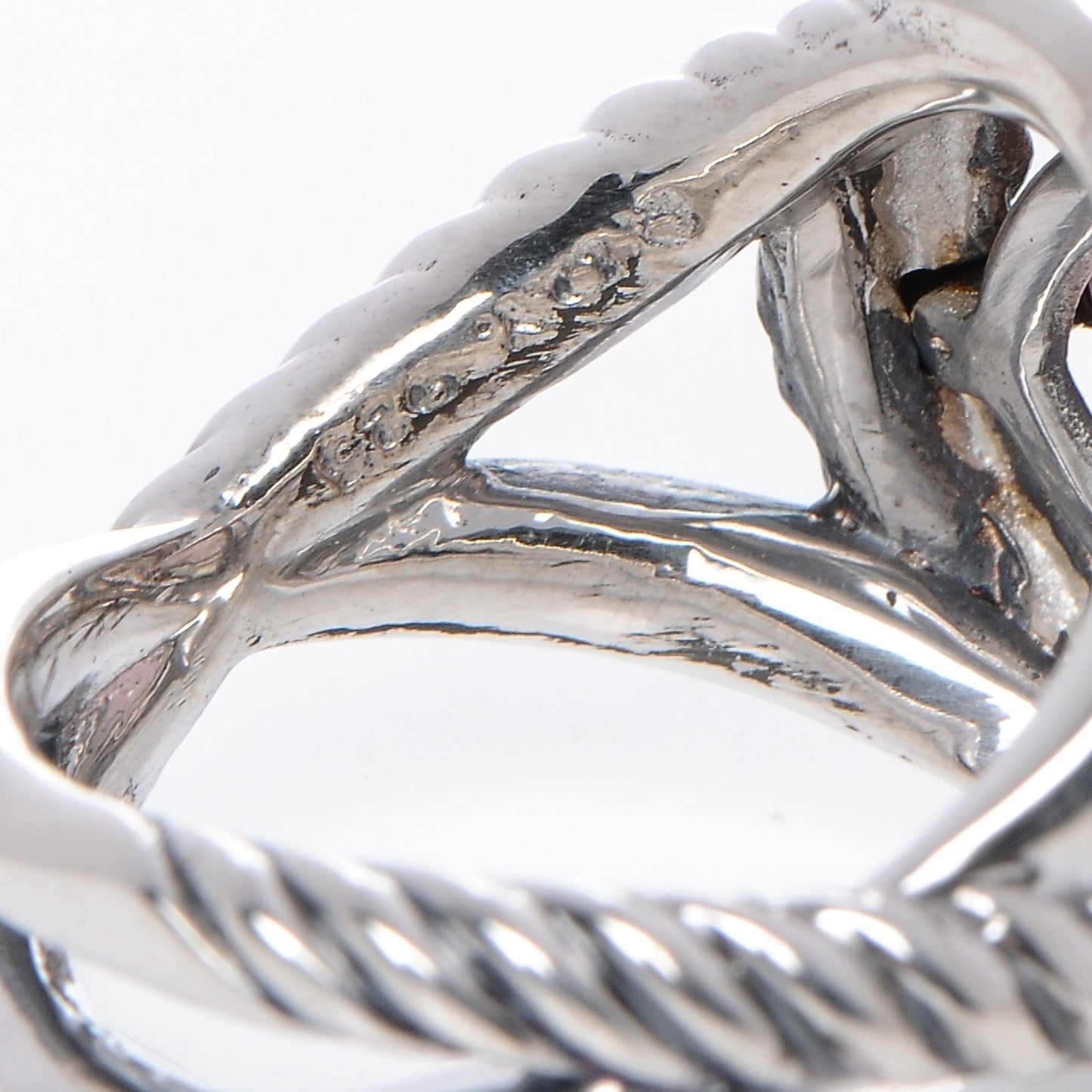 Sterling Silver Morganite 11mm Infinity Ring 54 6.75