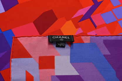 Chanel Silk Geometric Square Scarf Multicolor 4 of 4