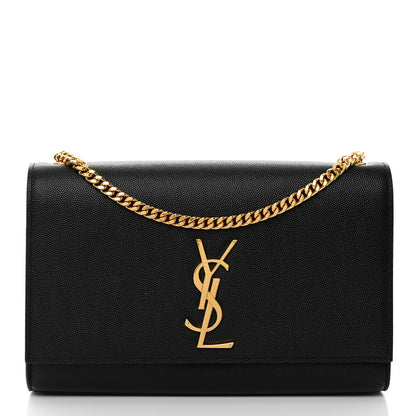 Saint Laurent Grain De Poudre Medium Classic Monogram Kate Satchel Black 1 of 10