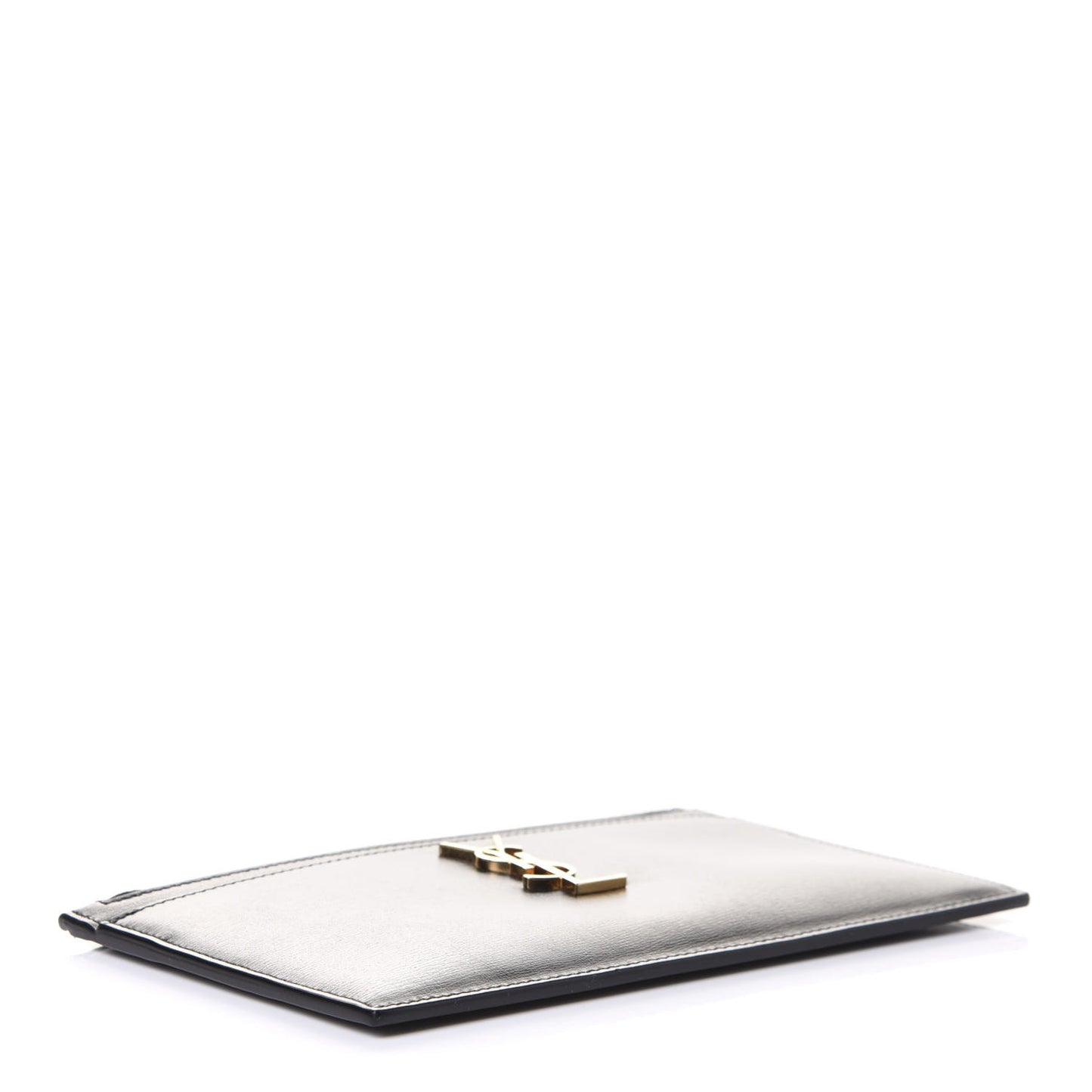 Smooth Calfskin Monogram Zip Bill Pouch Black