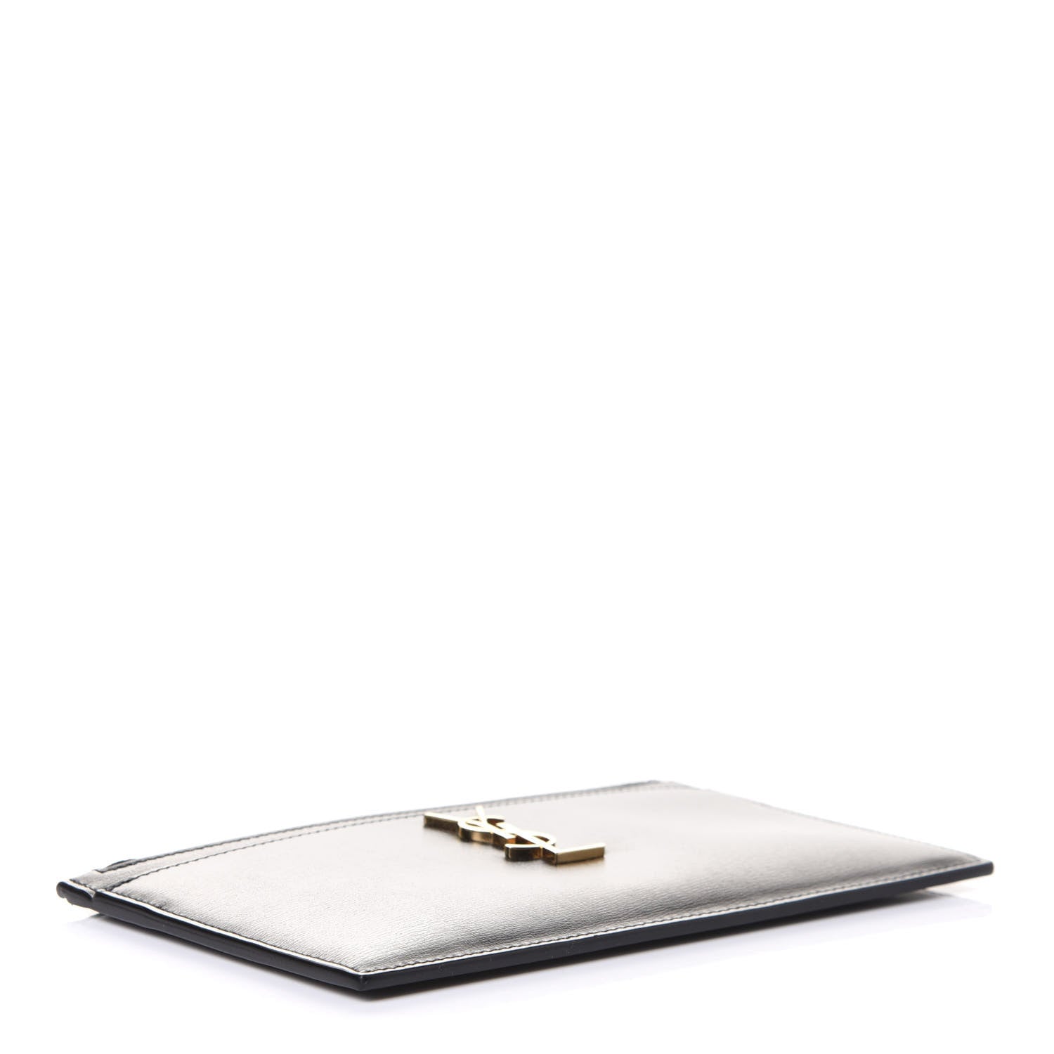 Saint Laurent Smooth Calfskin Monogram Zip Bill Pouch Black 4 of 8